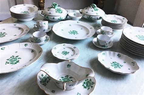 herend hungarian hand painted porcelain herend nanking bouquet approx  assorted dinner