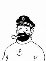 Haddock Kapitein Tintin Kuifje Tornasol Silvestre Leukekleurplaten Dibujosparaimprimir Snowy Capitán sketch template