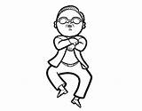 Gangnam Style Coloring Coloringcrew Pages sketch template