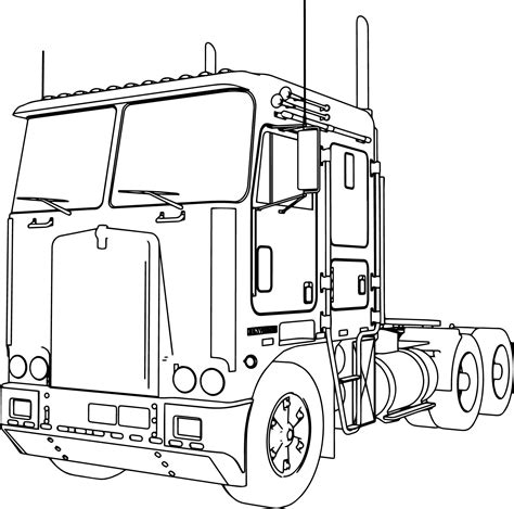 cool kenworth  long trailer truck coloring page truck coloring