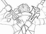 Kirito Sword Dual Online Drawing Deviantart Wielding Coloring Anime Sao Drawings Adult Pages Desenho Para Cool Desenhos Sketch Choose Board sketch template