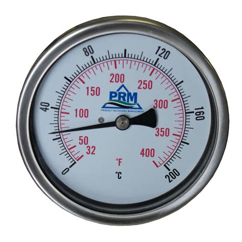 prm temperature gauge       dial  stainless prm filtration