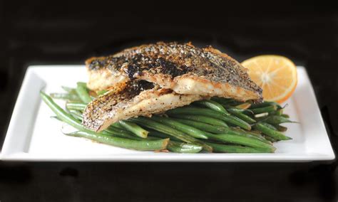 Crispy Black Sea Bass Recipe Fillets Are Cooked Skin Down At A High