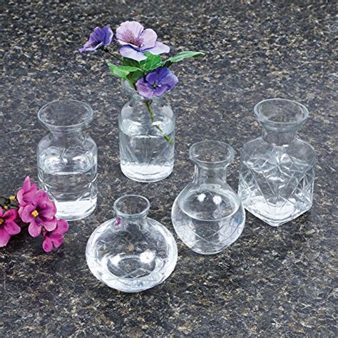 art artifact petite glass bud vase set   fun shapes      clear buy