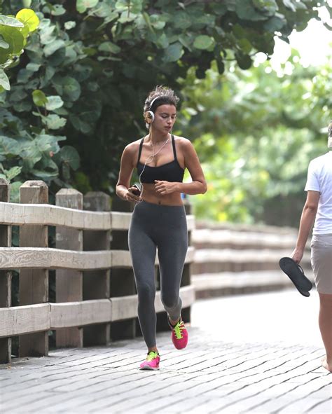 irina shayk out jogging in miami celebmafia