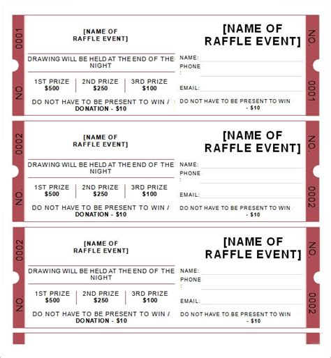 printable numbered ticket template  printables