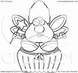 Godmother Plump Fairy Mad Clipart Cartoon Outlined Coloring Vector Thoman Cory Royalty Clipartof sketch template
