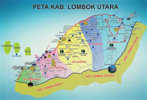 peta kota peta kabupaten lombok utara klu