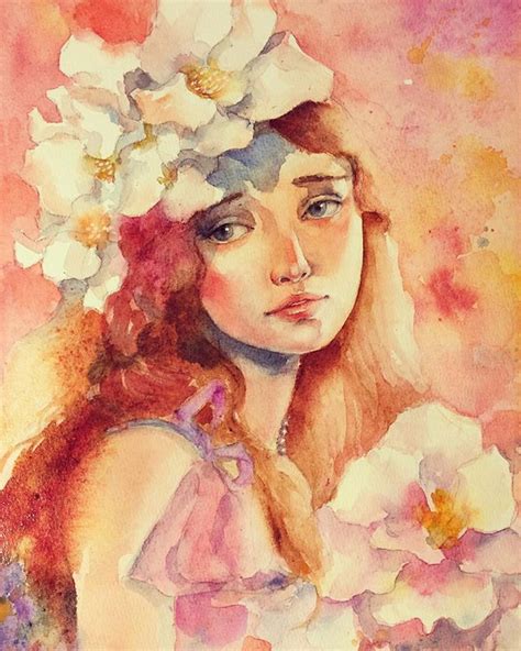 Watercolor Girl Aquarelle Drawing Illustration Instartist Theartlovers
