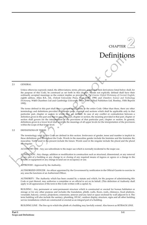 bangladesh national building code part one chapter 2 definitions