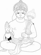 Hanuman Jayanti sketch template
