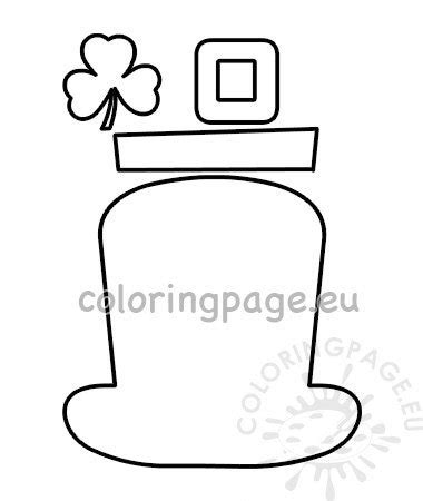 leprechaun hat pattern st patricks day craft coloring page
