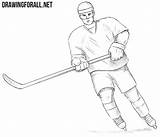 Hockey Player Draw Drawing Drawingforall Ayvazyan Stepan Tutorials Posted sketch template