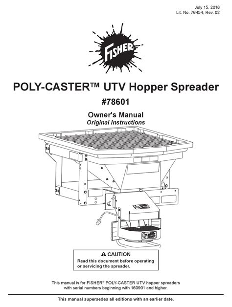 fisher poly caster  spreader owners manual manualslib