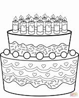 Gateau Geburtstagskuchen Kuchen Malvorlage Chandelles Torta Etages Stampare Chocolats Geburtstagstorte Supercoloring Gratuit Magique Kinderbilder sketch template