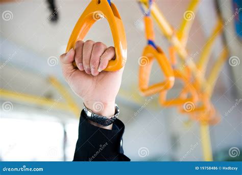 hold  stock photo image  busy autobus gripping