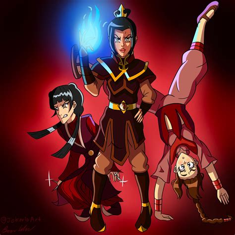 Azula Mai And Ty Lee Drawn By Me R Thelastairbender