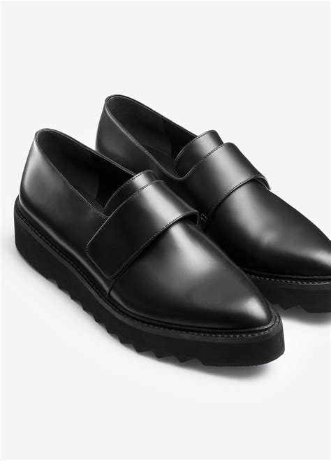vince ames platform leather loafer  black lyst
