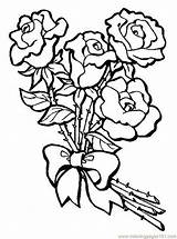 Bouquet Coloring Roses Preview Pages Flowers Coloringpages101 sketch template