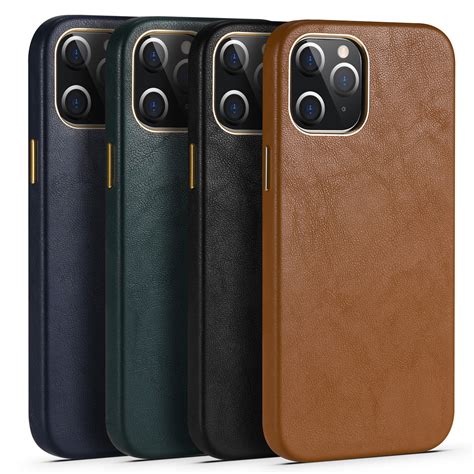 fashion business luxury genuine leather case  iphone   pro max