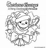 Coloring Curious George Pages Christmas Print Printable Color Face Getdrawings Getcolorings Popular sketch template