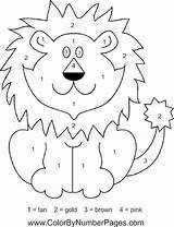 Numbers Lions Animal Coloriage Imprimer Nummer Bezoeken sketch template