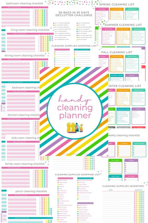 printable cleaning planner  pretty life   suburbs