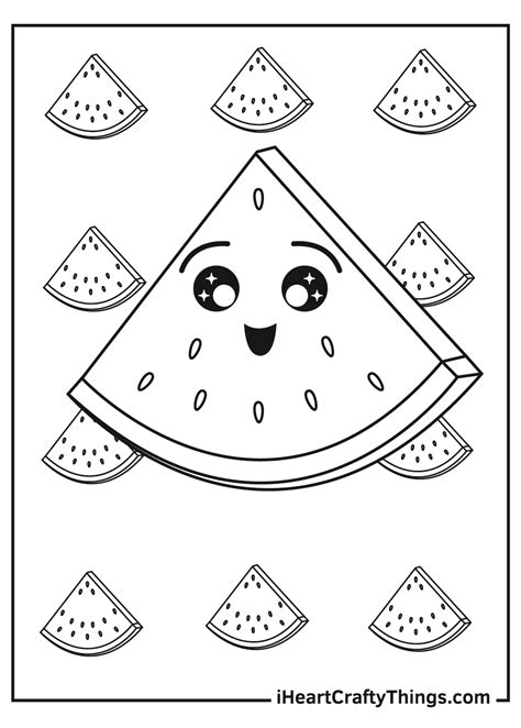 watermelon slice coloring page