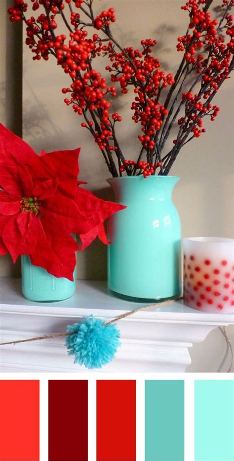 christmas color palettes   hint  turquoise lovely red colour
