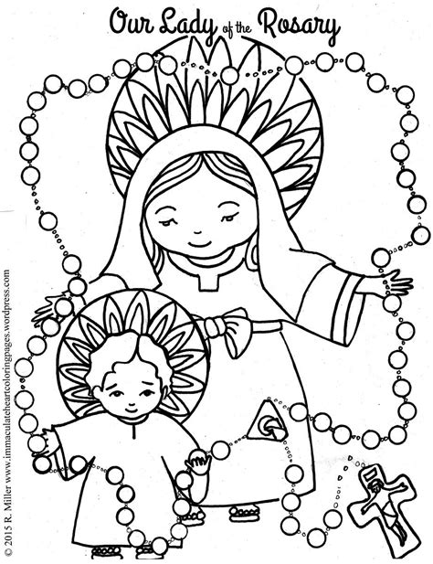 pray  rosary coloring page  kids thecatholickid