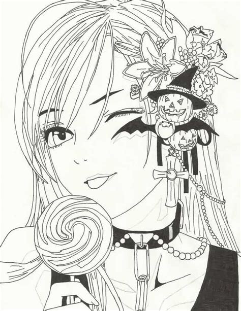 anime vampire coloring page
