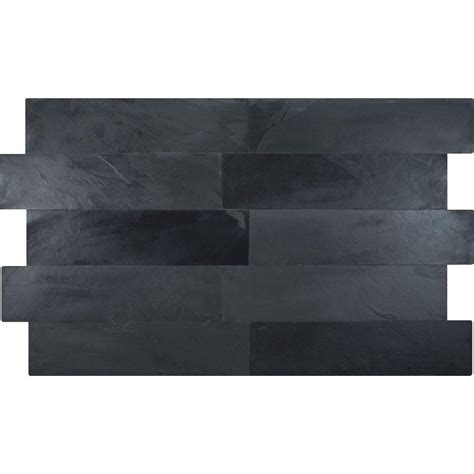 Montauk Black Slate Gauged Field Tile Smonblk624g