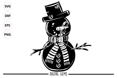 snowman svg png eps dxf files