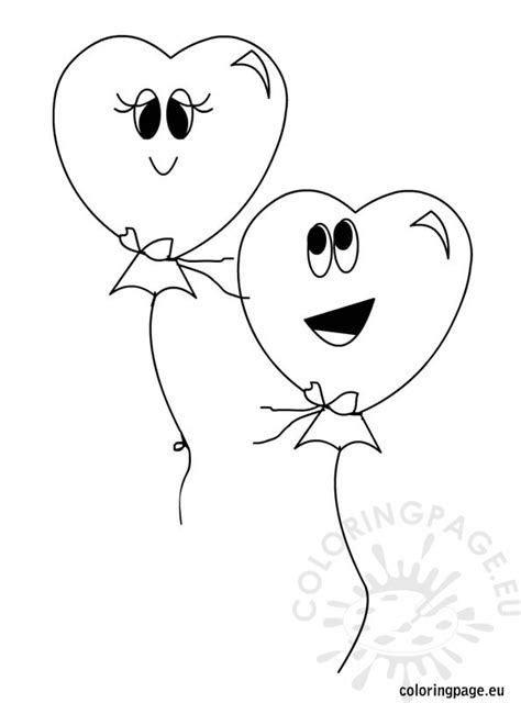 heart balloons coloring page coloring page