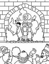 Coloring Furnace Pages Fiery Abednego Shadrach Meshach Bible Horno Fuego Para El Colorear Daniel School Preschool Nebuchadnezzar King Sunday Activity sketch template