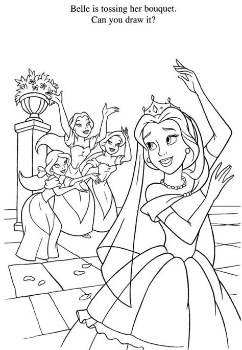 belle coloring pages cinderella coloring pages wedding coloring