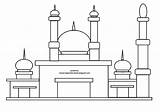 Mewarnai Masjid Sketsa Diwarnai Kartu Fitri Idul Rebanas sketch template