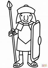 Roman Soldier Cartoon Drawing Coloring Clipart Pages Rome Printable Ancient Warrior Empire War Emperor Soldiers Drawings Cliparts Color Dot Perfect sketch template