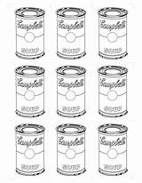 Warhol Andy Coloring Soup Pages Cans Pop Kids Sheets Para Template Campbell Worksheets Colouring Colorear Quality High Campbells Printable La sketch template