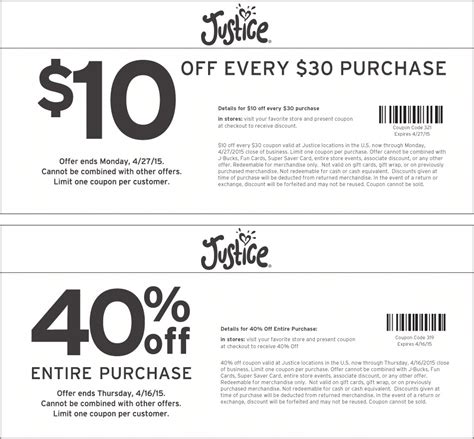 justice    promo code  justice coupons