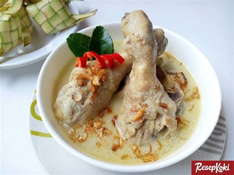 opor ayam putih gurih  istimewa resep resepkoki