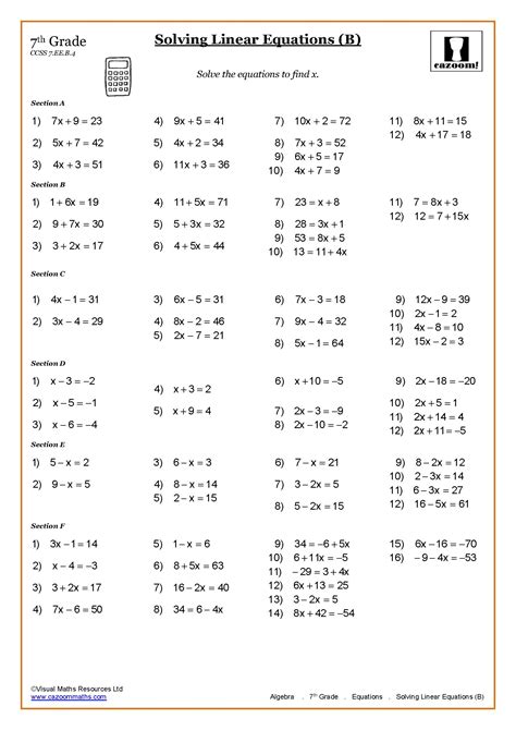 linear equations worksheet  word worksheet