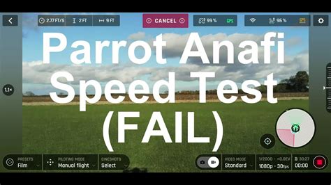 parrot anafi speed test fail  nov  youtube