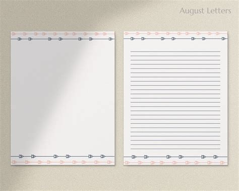 printable stationery paper   lined unlined etsy