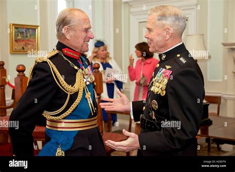 marine corps commandant general james  amos chats   duke  edinburgh prince