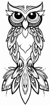 Owl Tattoo Outline Drawing Tribal Coloring Drawings Cute Tattoos Pages Animals Mandala Owls Hawaiian Eule Designs Eulen Uncolored Color Zeichnen sketch template