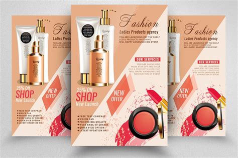 cosmetic product sale flyer template  flyers design bundles
