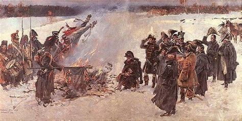This Picture Shows Napoleons Army Trying To Stay Warm In The Frigid