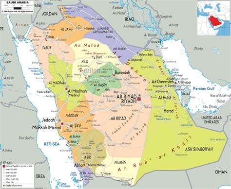 political map  saudi arabia ezilon maps