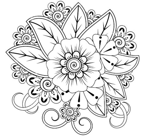 flowers mandala coloring page  printable coloring pages  kids